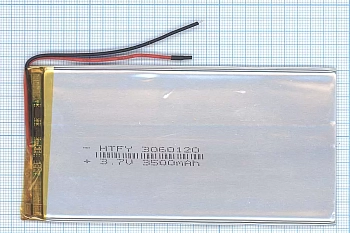 Аккумуляторная батарея Li-Pol (3x60x120мм), 2pin, 3.7В, 3500мАч
