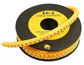 Маркер для кабеля Cabeus EC-2-3 д.7.4мм цифра 3