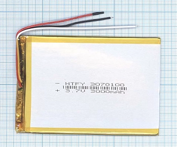 Аккумуляторная батарея Li-Pol (3x70x100мм), 3pin, 3.7В, 3000мАч